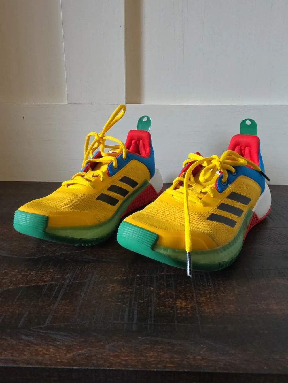 Lego X adidas  Kids Yellow Sneakers with Green and Blue Accents